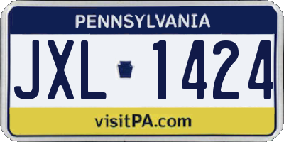 PA license plate JXL1424