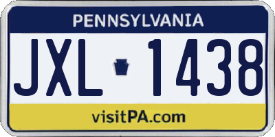 PA license plate JXL1438