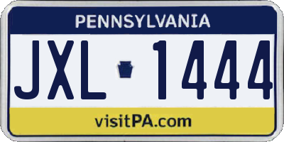 PA license plate JXL1444