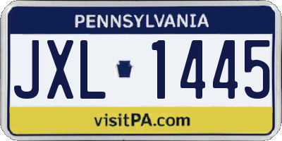 PA license plate JXL1445