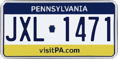 PA license plate JXL1471