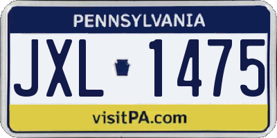 PA license plate JXL1475