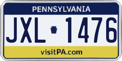 PA license plate JXL1476