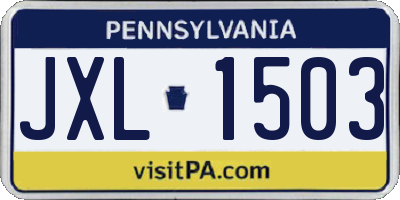 PA license plate JXL1503