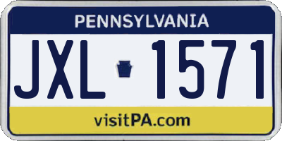 PA license plate JXL1571
