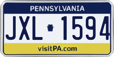 PA license plate JXL1594