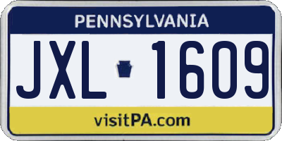PA license plate JXL1609