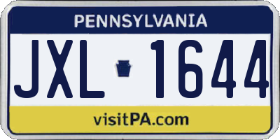 PA license plate JXL1644