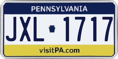 PA license plate JXL1717