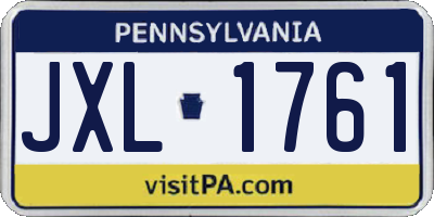 PA license plate JXL1761