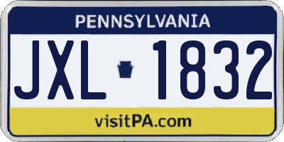 PA license plate JXL1832
