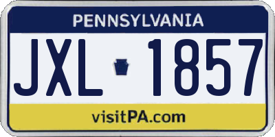 PA license plate JXL1857