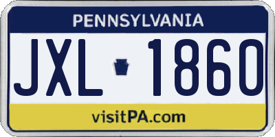 PA license plate JXL1860