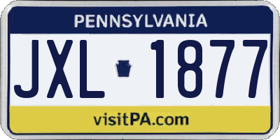 PA license plate JXL1877