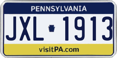 PA license plate JXL1913