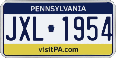 PA license plate JXL1954