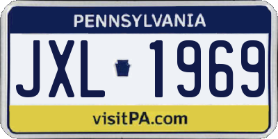 PA license plate JXL1969