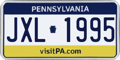 PA license plate JXL1995