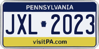 PA license plate JXL2023