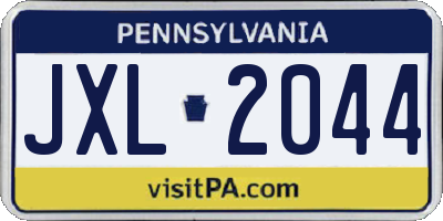 PA license plate JXL2044
