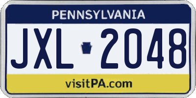 PA license plate JXL2048