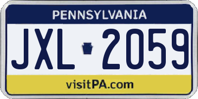 PA license plate JXL2059