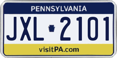 PA license plate JXL2101