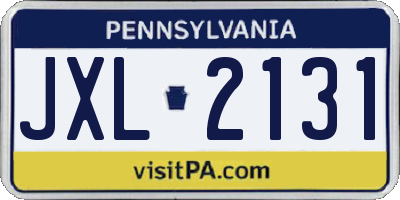 PA license plate JXL2131