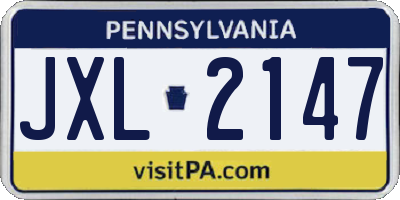 PA license plate JXL2147