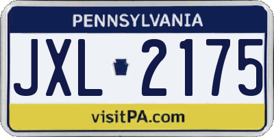 PA license plate JXL2175