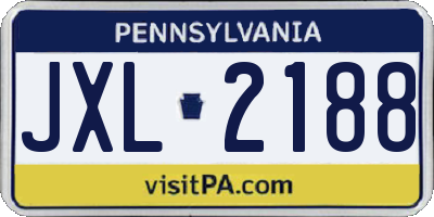PA license plate JXL2188