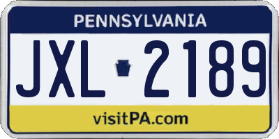 PA license plate JXL2189