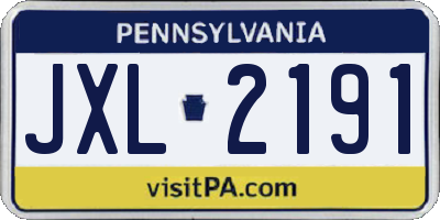 PA license plate JXL2191