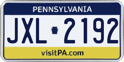 PA license plate JXL2192