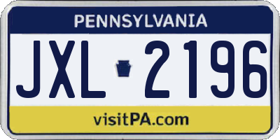 PA license plate JXL2196
