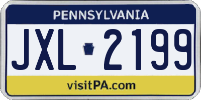 PA license plate JXL2199