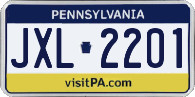 PA license plate JXL2201