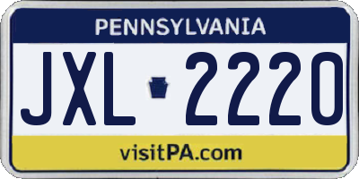 PA license plate JXL2220