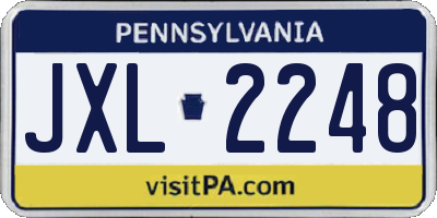 PA license plate JXL2248