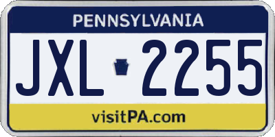 PA license plate JXL2255