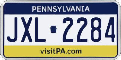 PA license plate JXL2284