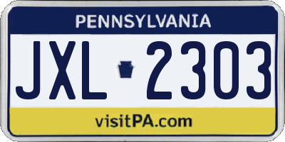 PA license plate JXL2303