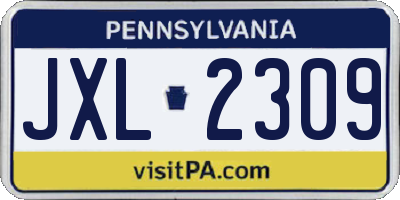 PA license plate JXL2309