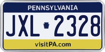PA license plate JXL2328