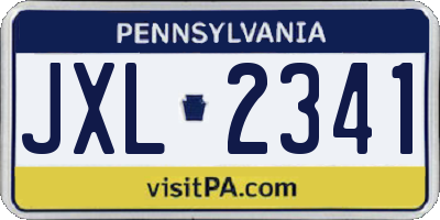 PA license plate JXL2341