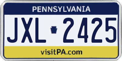 PA license plate JXL2425