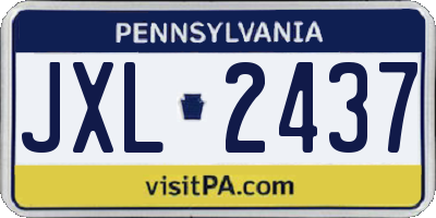 PA license plate JXL2437