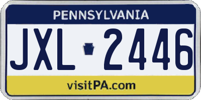PA license plate JXL2446