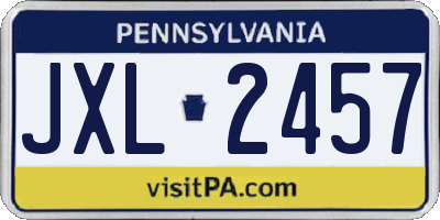 PA license plate JXL2457