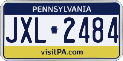 PA license plate JXL2484